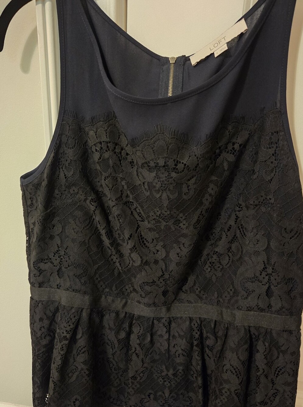 LOFT Peplum Lace Sleeveless Top